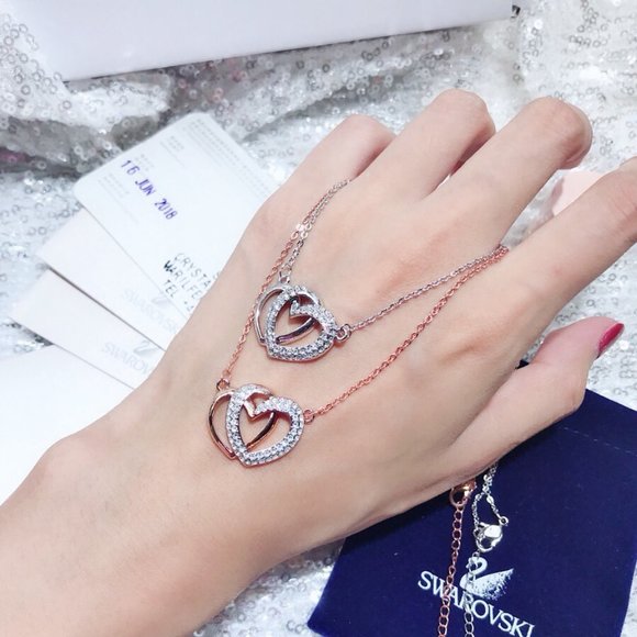 Rose Gold Double Heart Necklace